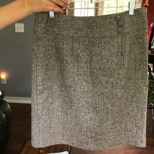 Loft brown tweedish skirt